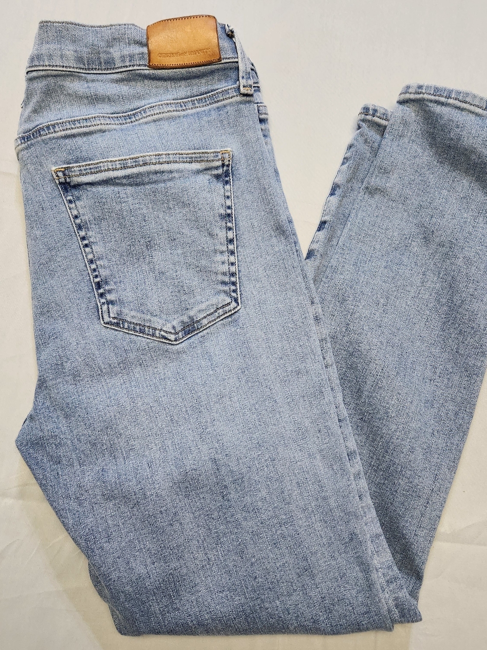 Citizens Of Humanity Pale Blue Skinny Jeans with Leather Waist Patch